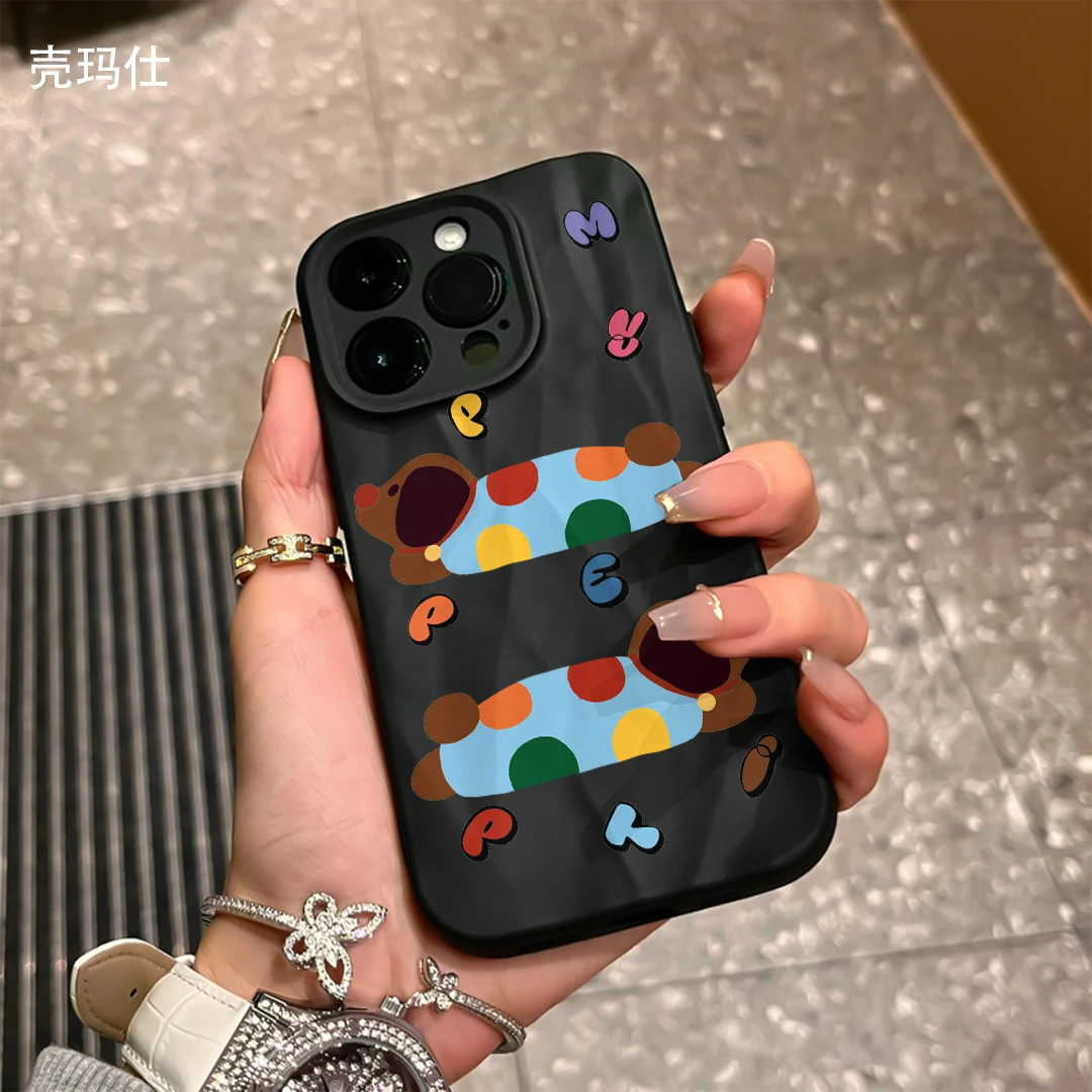 壳玛仕睡觉腊肠狗适用苹果15手机壳iPhone14promax软壳13pro12/11