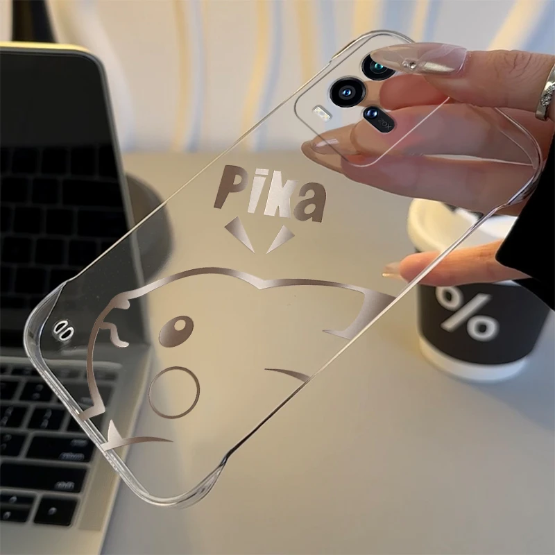 皮卡丘适用于VIVOIQOO10手机壳简约风iQOO10 PRO透明无边框PC壳