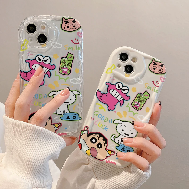 涂鸦小新苹果15Plus手机壳13创意iPhone14Pro/6/12防摔xs/xr/8p/7