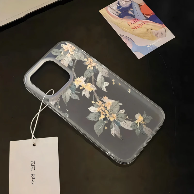 壳玛仕ins风树花适用iphone15苹果手机壳14软胶12promax13高颜值X
