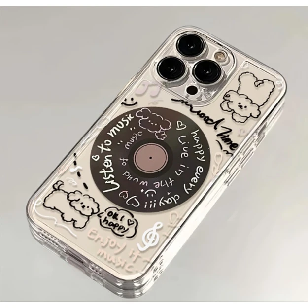 涂鸦CD小狗苹果iPhone15/14promax手机壳13/12软11/xs/7/8plus6潮