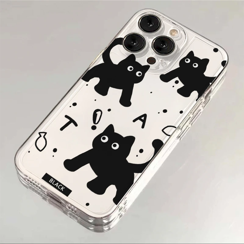 壳玛仕英文猫咪适用iphone15苹果13手机壳14promax透明12xr软壳11