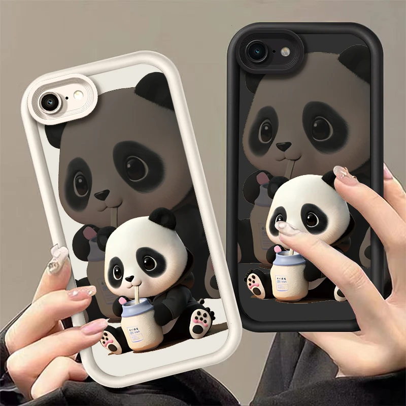 壳玛仕奶瓶熊猫适用苹果7PLUS手机壳新款可爱iPhone7卡通网红软壳