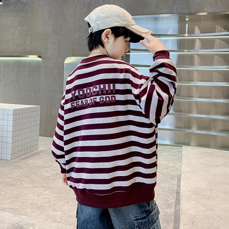 男童卫衣春秋款2024新款洋气中大童圆领时髦宽松秋装帅气打底衫