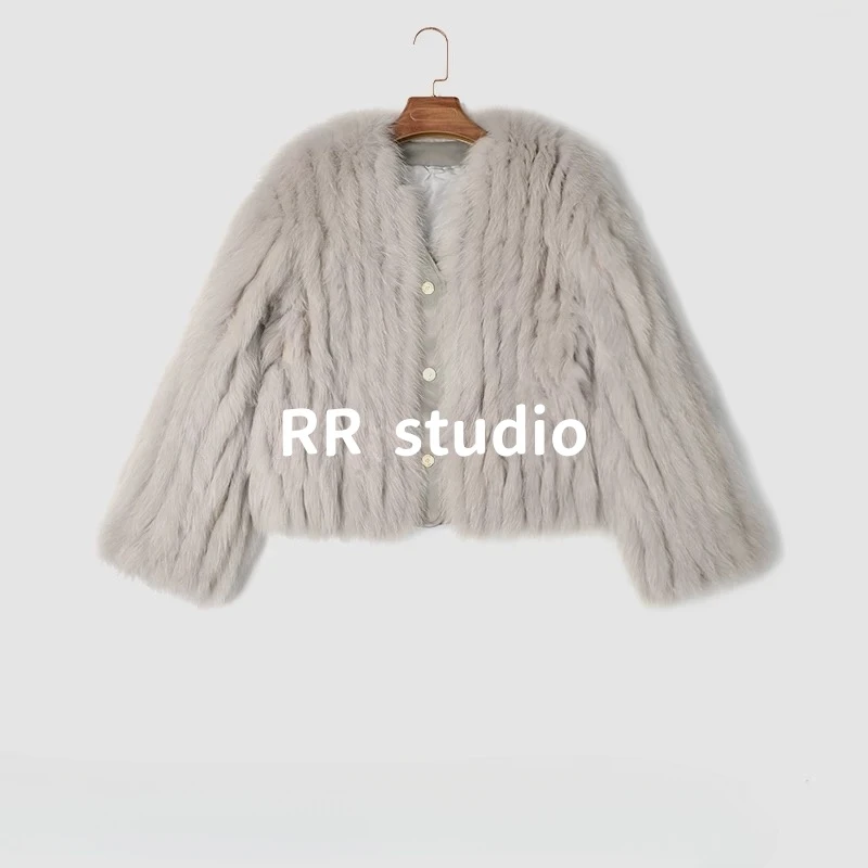 RR STUDIO 2024新款经典狐狸毛女款外套#EEDHR10081
