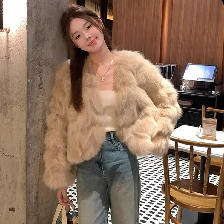 RR STUDIO 2024新款时尚经典狐狸毛女款外套#EERX11213