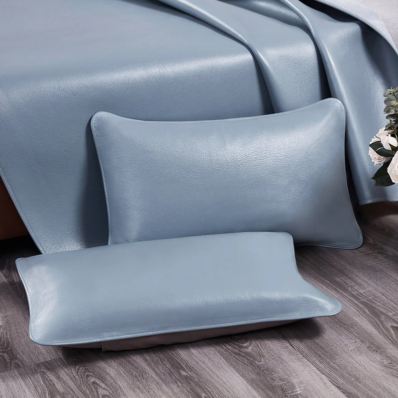 一对头层牛皮枕套微暇品