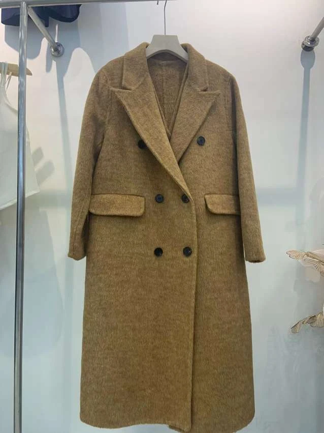 女装显瘦双面大衣韩版马甲两件长款羊毛呢西装外套女大衣