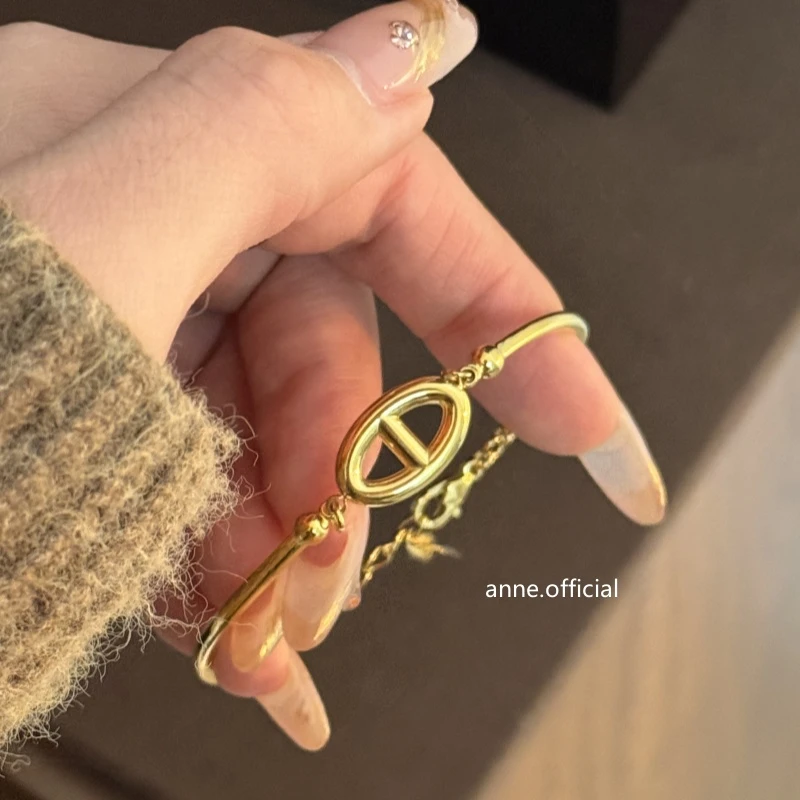 钛钢手链 【S196】INS风简约百搭猪鼻子手链