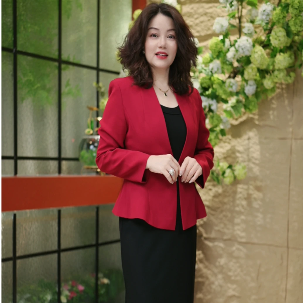 LUCK-西装外套短款-2025春秋新款时尚气质收腰显瘦修身百搭轻奢