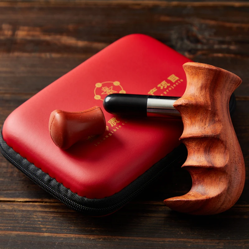 五行康砭石足疗棒按摩锥三角雀经络点穴位足底按摩枪拨筋按压工具