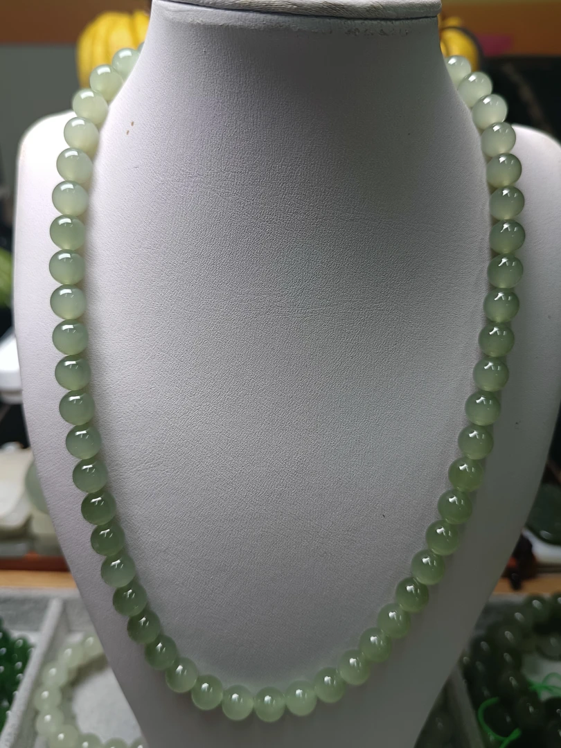 《和田玉》高冰冰猫茶睛8厘精品项链