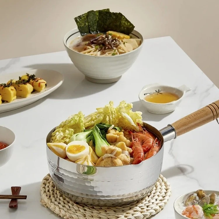 Velosan雪平锅日式不锈钢小奶锅家用煮面汤粉锅平底锅宝宝辅食锅