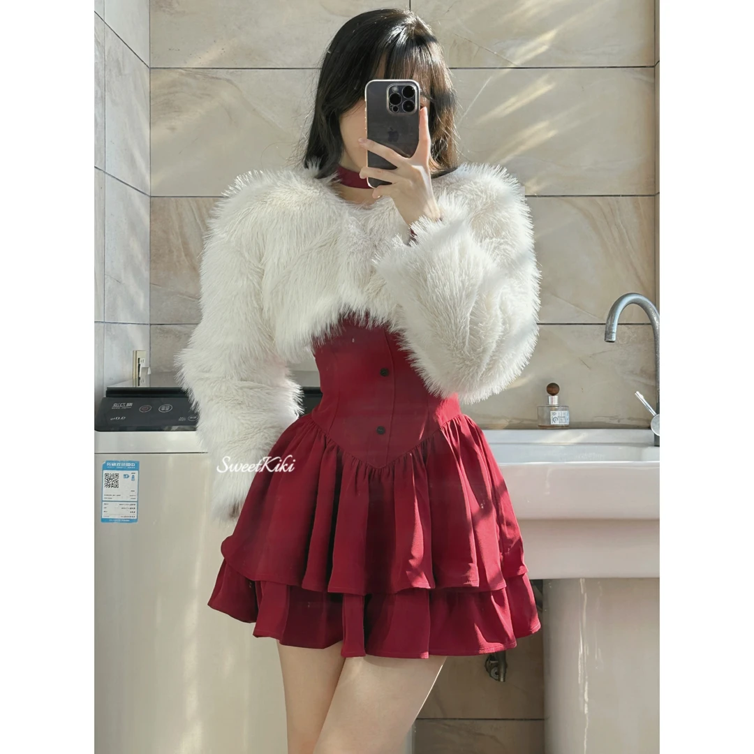 SweetKiki 原创|人间富贵花 领子可拆 毛绒绒超短款气质小外套
