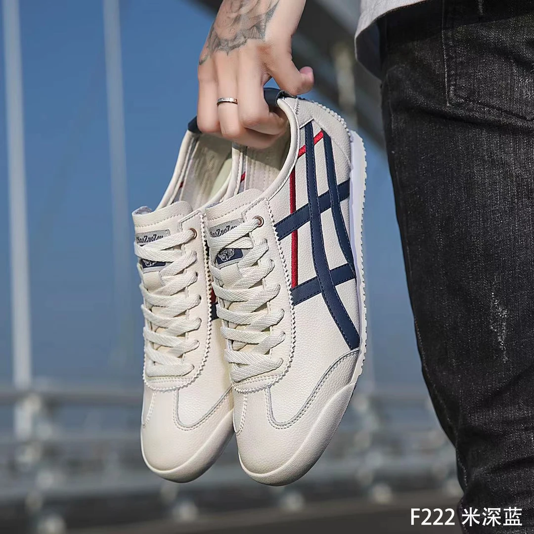 2024真皮透气时尚潮流休闲低帮软底阿甘鞋运动百搭情侣款