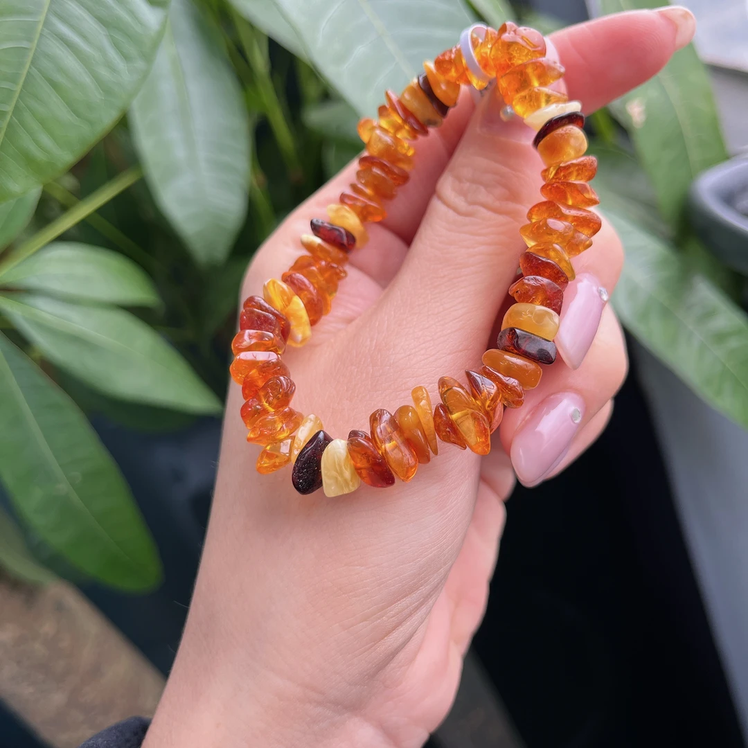 【郭老师】琥珀多宝随形小原石单圈手串约7g+