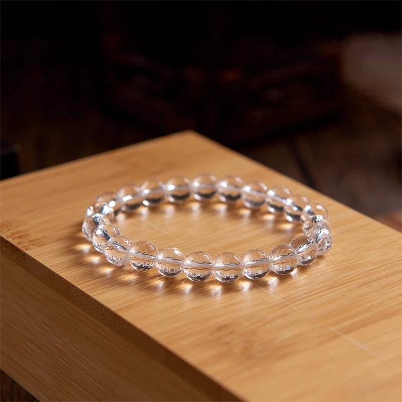 【郭老师】7-8mm多面切割白水晶单圈手串