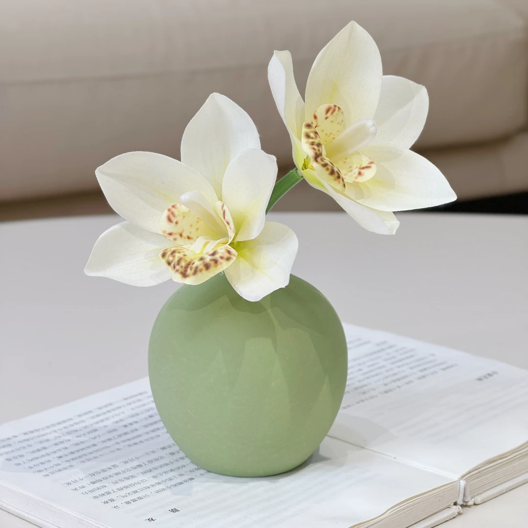 蕙兰蝴蝶兰仿真花束客厅餐桌假花摆件装饰花艺插花摆设假花仿真花