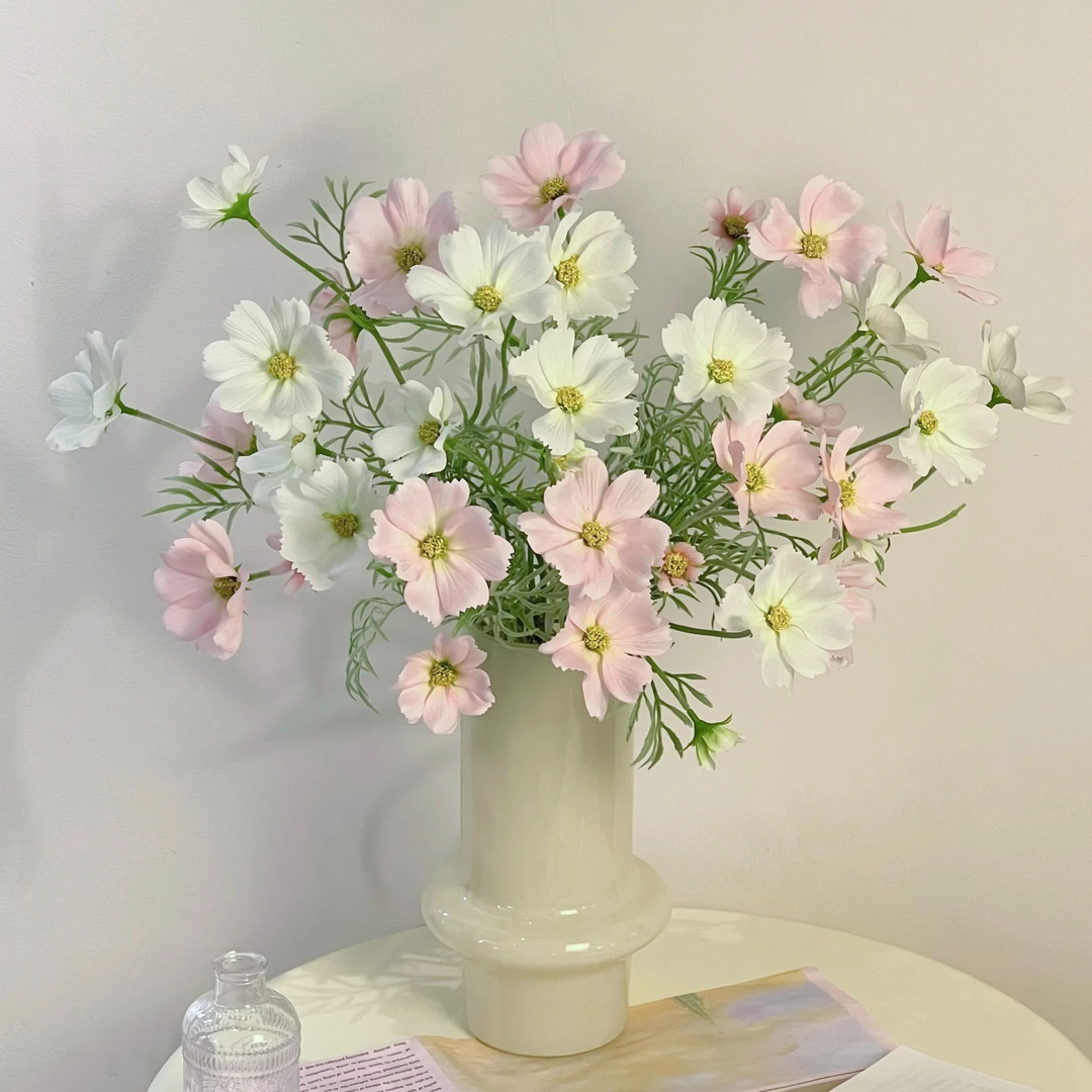 自然系仿真花小波斯菊手捧花束花艺师插花空间陈设摄影道具