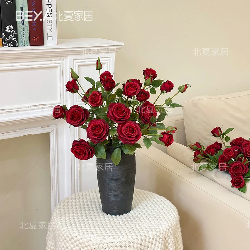 广岛之恋仿真花花束假花玫瑰花摆设花艺摆件花餐桌花玫