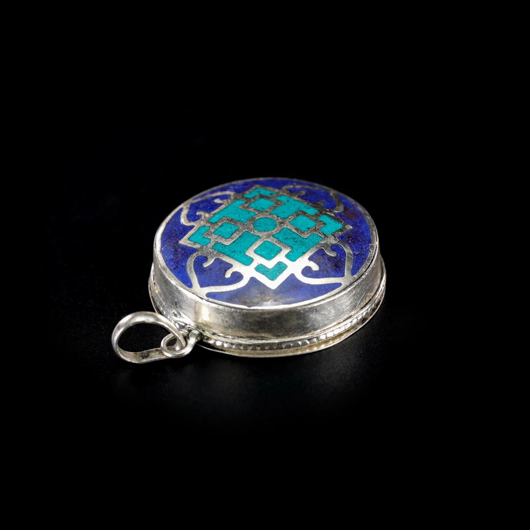 尼泊尔双面颜色吊坠复古风格手工嘎乌盒