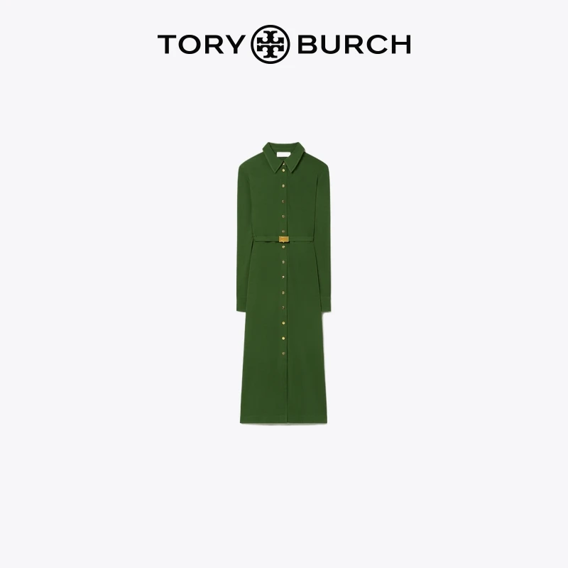 【薄荷曼波】TORY BURCH汤丽柏琦 静奢⻛翻领长款连衣裙 157489