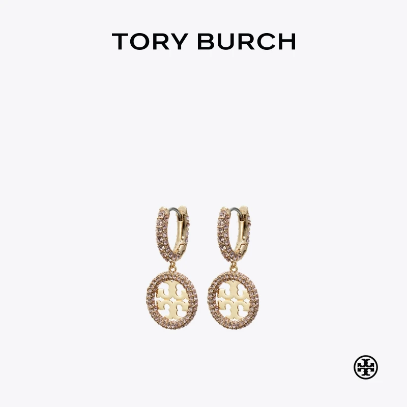 【季末礼遇】TORY BURCH 汤丽柏琦MILLER 双T LOGO吊坠耳环157229