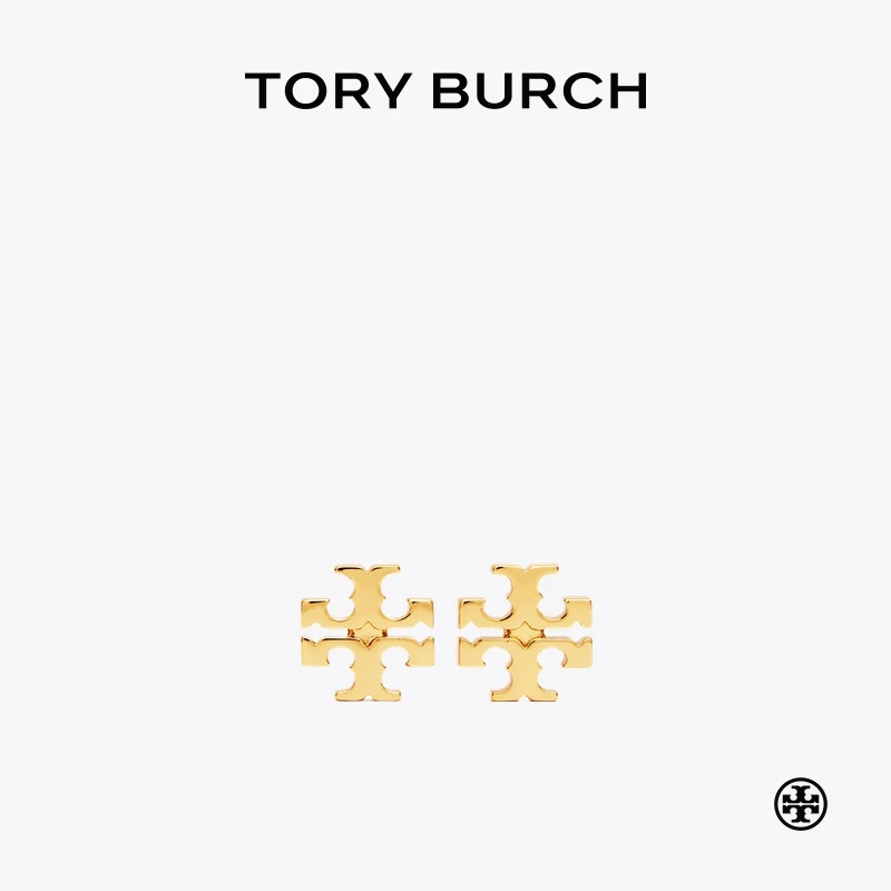 铜合金耳饰 TORY BURCH 汤丽柏琦 KIRA 双T LOGO金属耳钉 17843