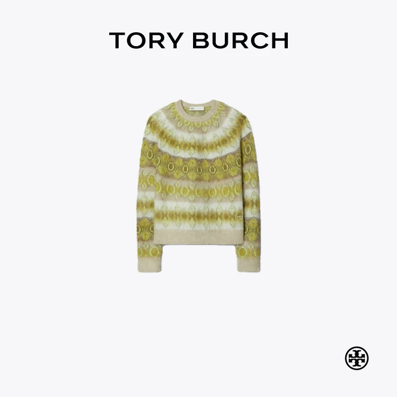 【礼遇】TORY BURCH 汤丽柏琦 保暖长袖圆领拉绒毛衣 165474