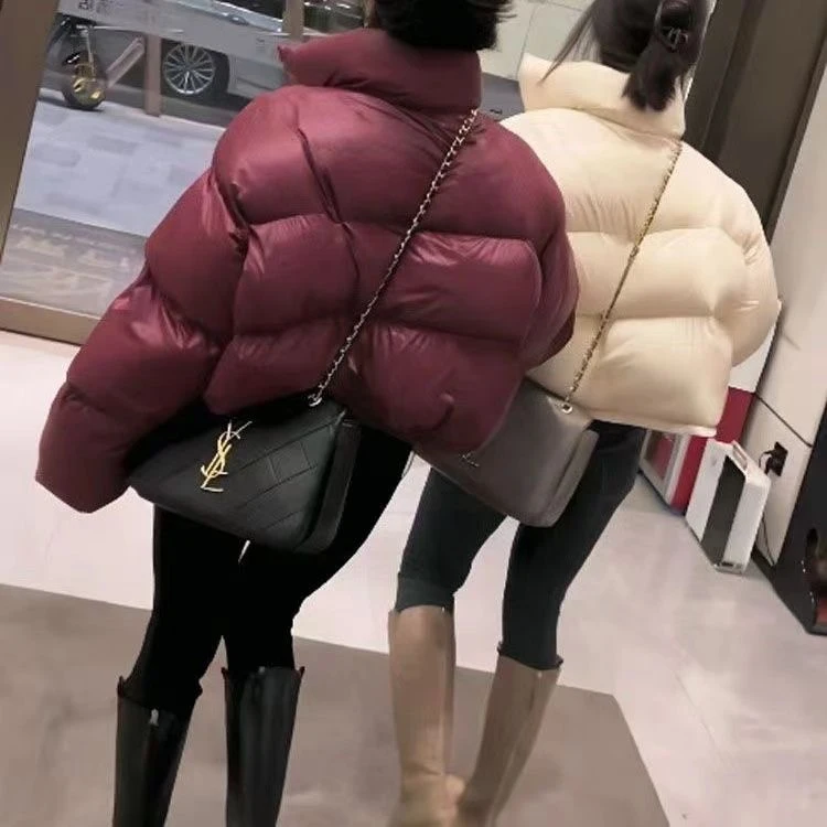 新款2023羽绒服反季新款服女短款外套韩版加厚小个子立领时尚洋气