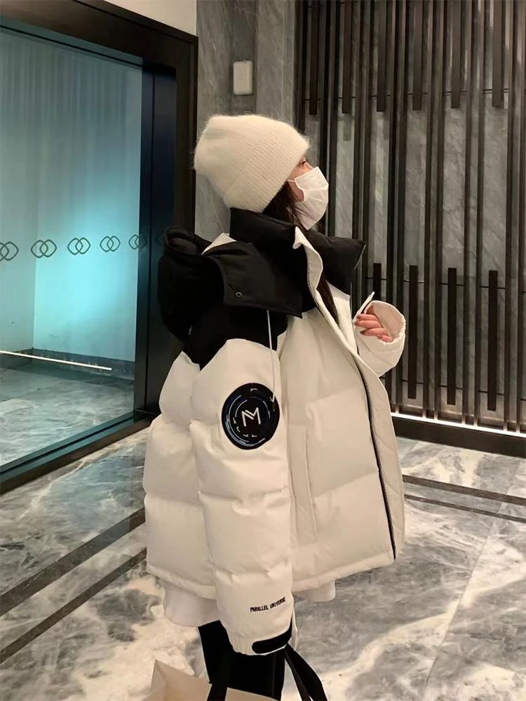 羽绒服女20233年新款韩系学生棉袄工装oversize冬季加厚棉霏