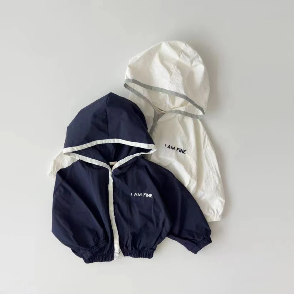 韩版ins连帽开衫长袖防晒衣透气夏天男女宝宝可穿防晒上衣纯色衫