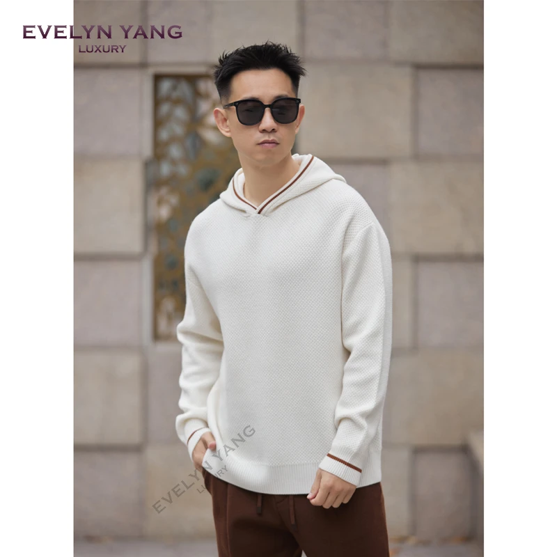 EVELYN YANG秋季新款男士塔斯马尼亚连帽卫衣长袖运动时尚休闲