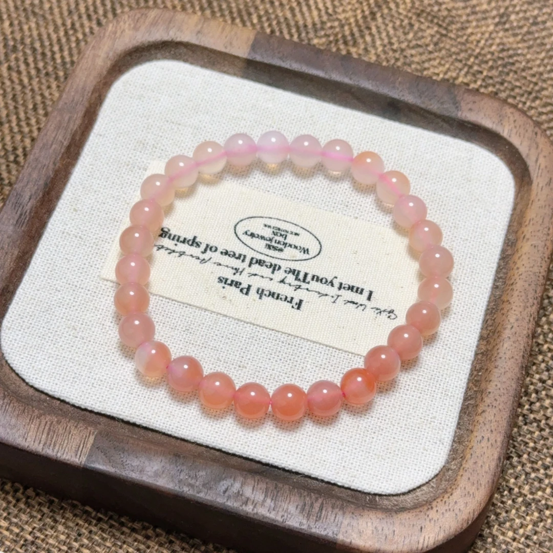 盐源玛瑙渐变粉（6mm）手串DZ110906