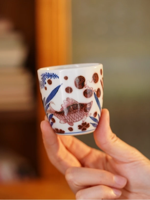 畅怀堂青花釉里红鱼藻纹