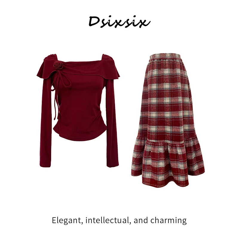 Yeah Me-【玫瑰圣诞】原创设计时尚显瘦套装连衣裙-B9848F-B9849F