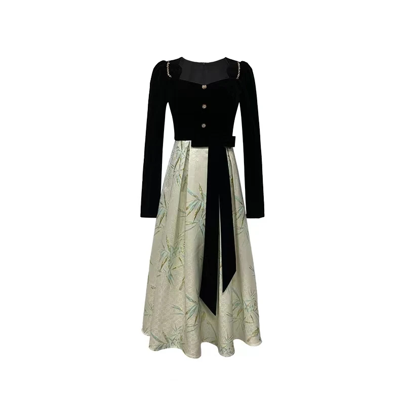 Meika-【青梅竹马】2023年秋冬新款显瘦收腰连衣裙-39120K