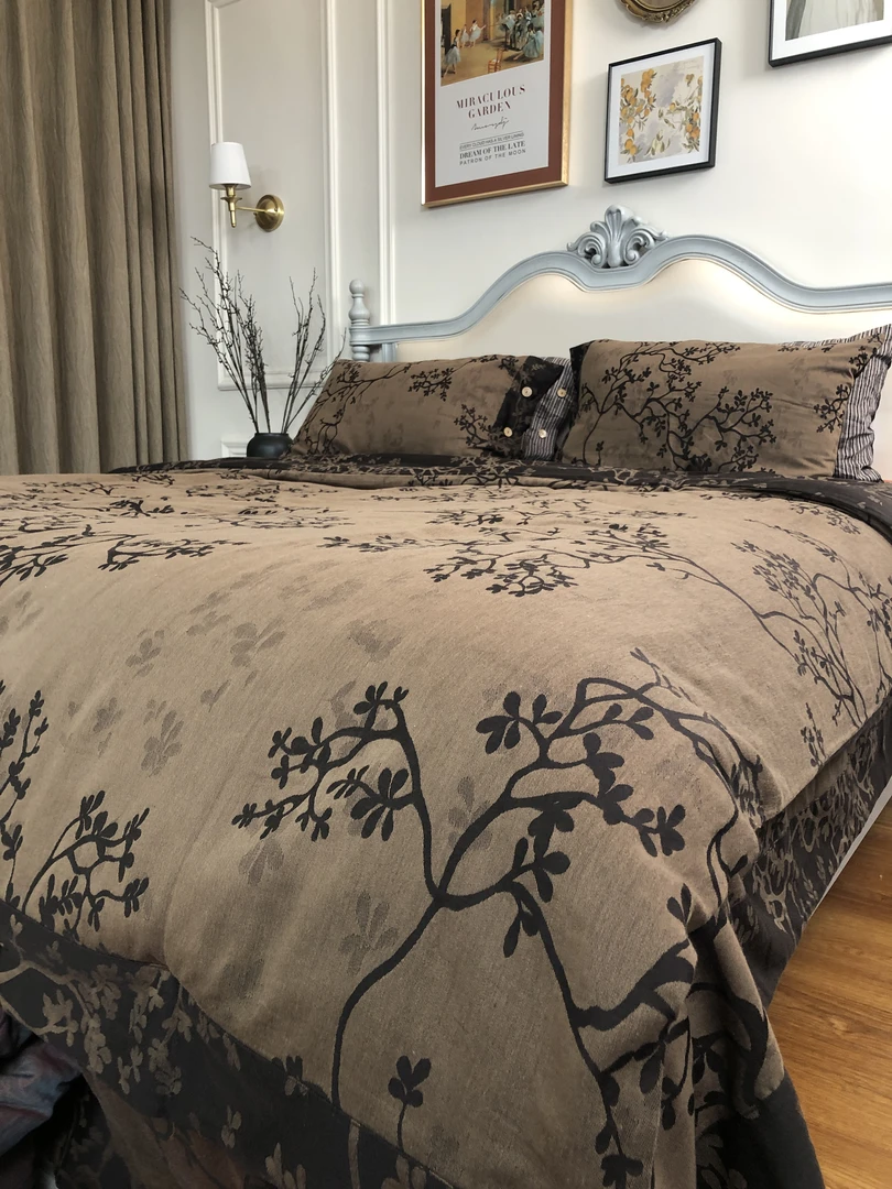 WY（温阳纺织）高端传统中国风美拉德咖色 茶寂咖单人被芯