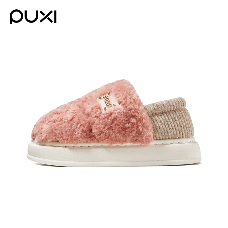 朴西2024冬季新款棉拖鞋花芷女士加绒加厚保暖棉鞋情侣家居室内男