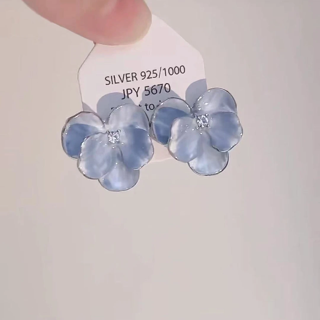 合金耳饰 贝壳花朵耳环女小众设计法式耳钉气质高级感耳饰Z0775