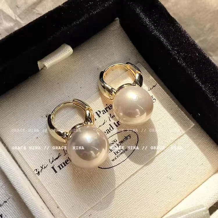 合金仿珍珠耳饰 法式耳钉复古耳扣小众设计耳环百搭高级耳扣Y827