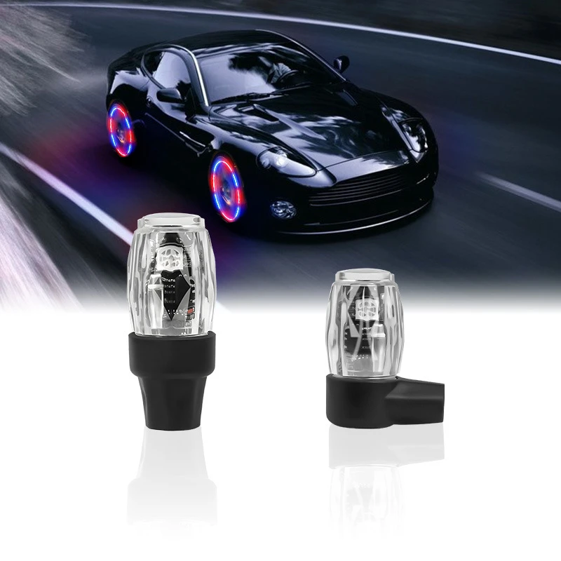 汽车轮胎气门嘴灯七彩夜行灯装饰智能感应轮毂灯摩托车夜骑爆闪灯