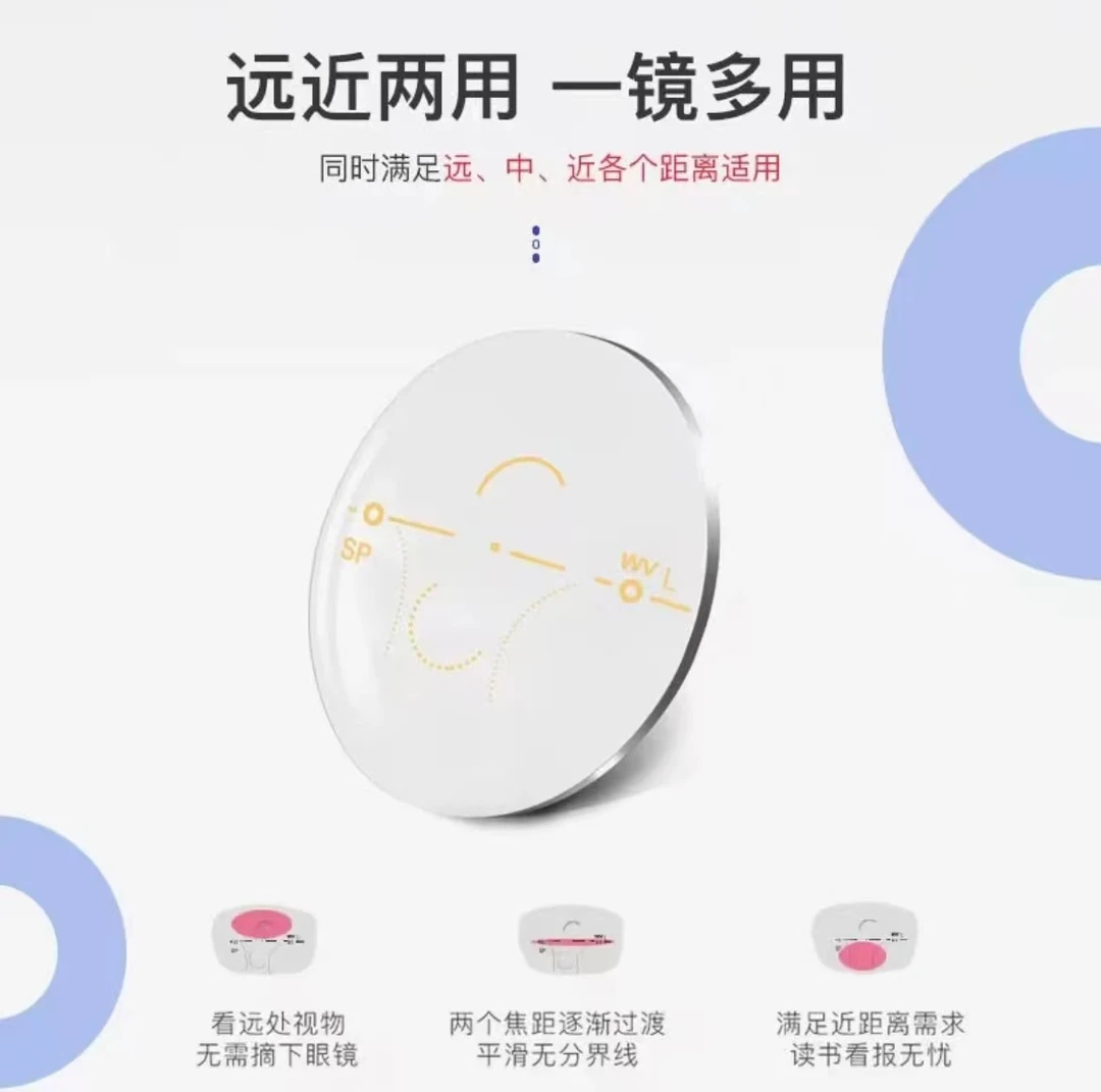 看远看近定制变焦一体防蓝光眼镜多焦点老花镜近视散光渐进镜片