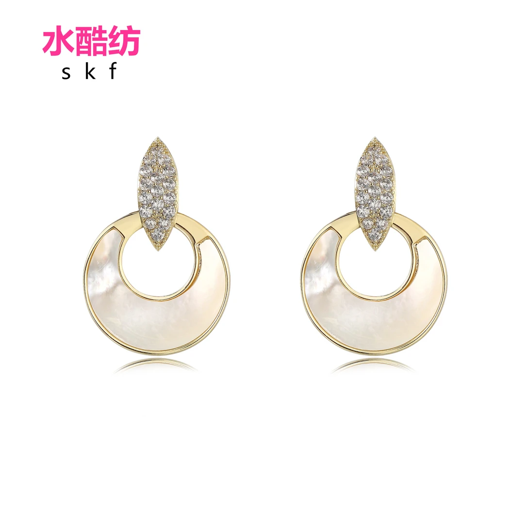 铜合金耳饰 高级感设计耳坠耳环轻奢2023新款小众耳钉耳饰F1896