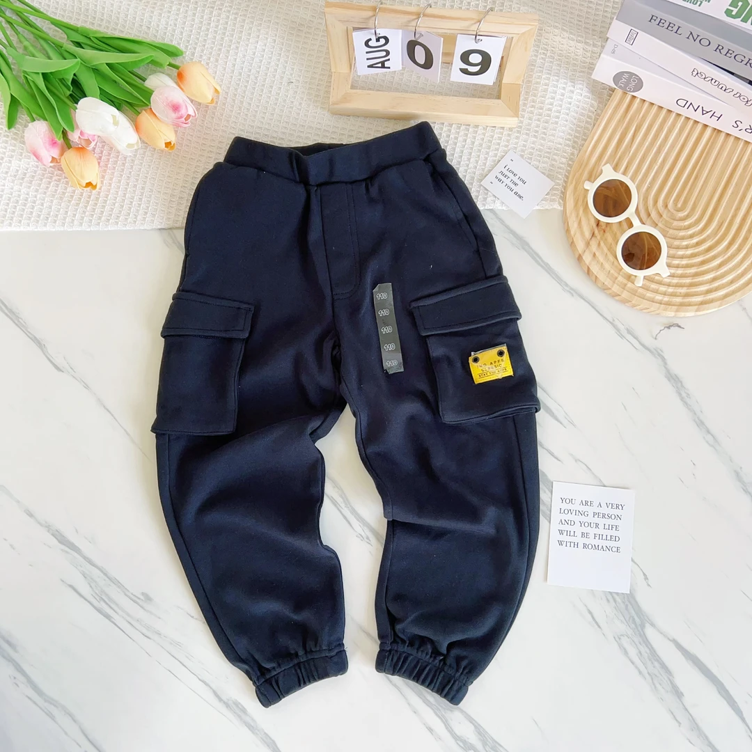 儿童针织工装大口袋弹弹裤 605