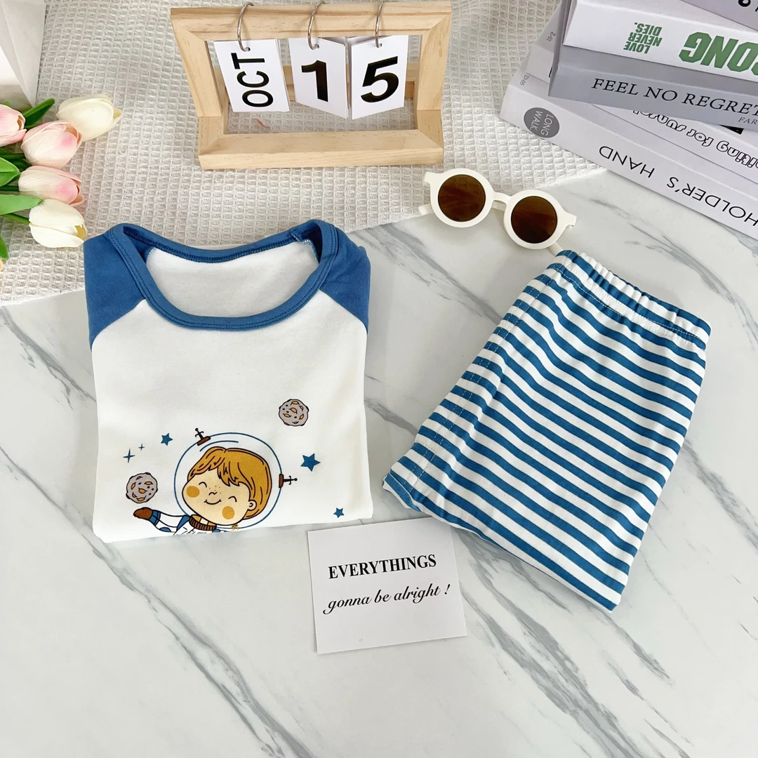 A类！！男童圆领纯棉秋衣裤套装