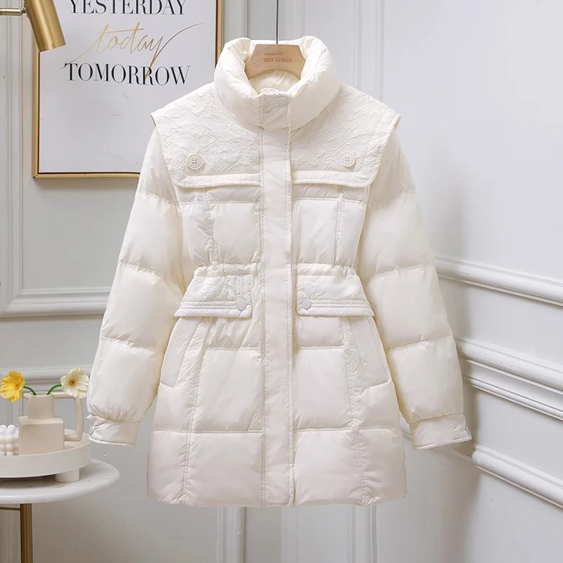 225羽绒服女短款2023年冬季新款韩版时尚白鸭绒外套