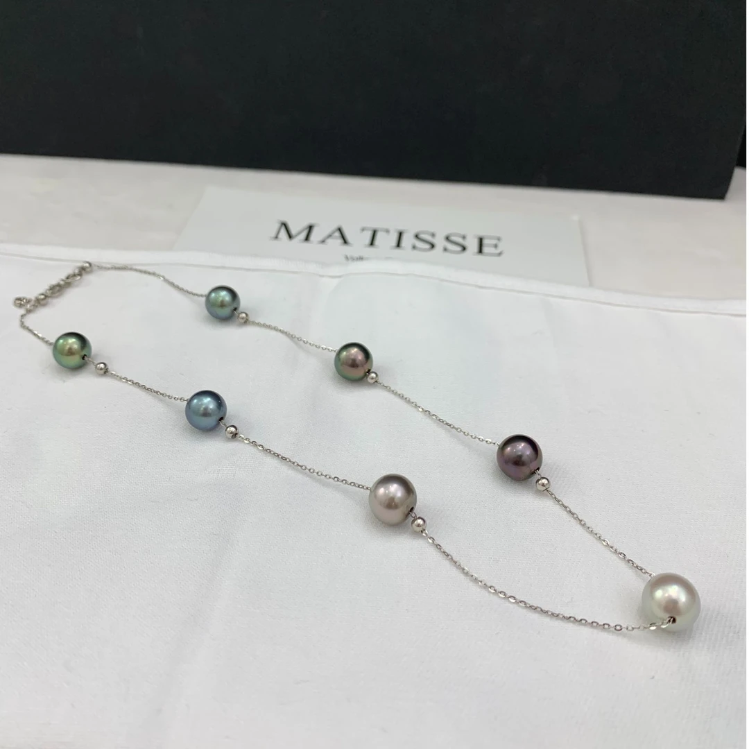 天然海水珍珠大溪地  百搭满天星微笑链炫彩圆珠项链（多样性发一）