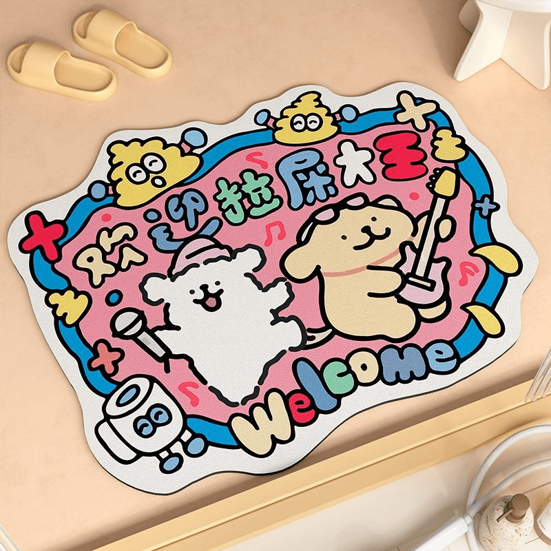 【爆款线条小狗】浴室吸水防滑垫卫生间速干免洗地垫家用硅藻泥脚垫