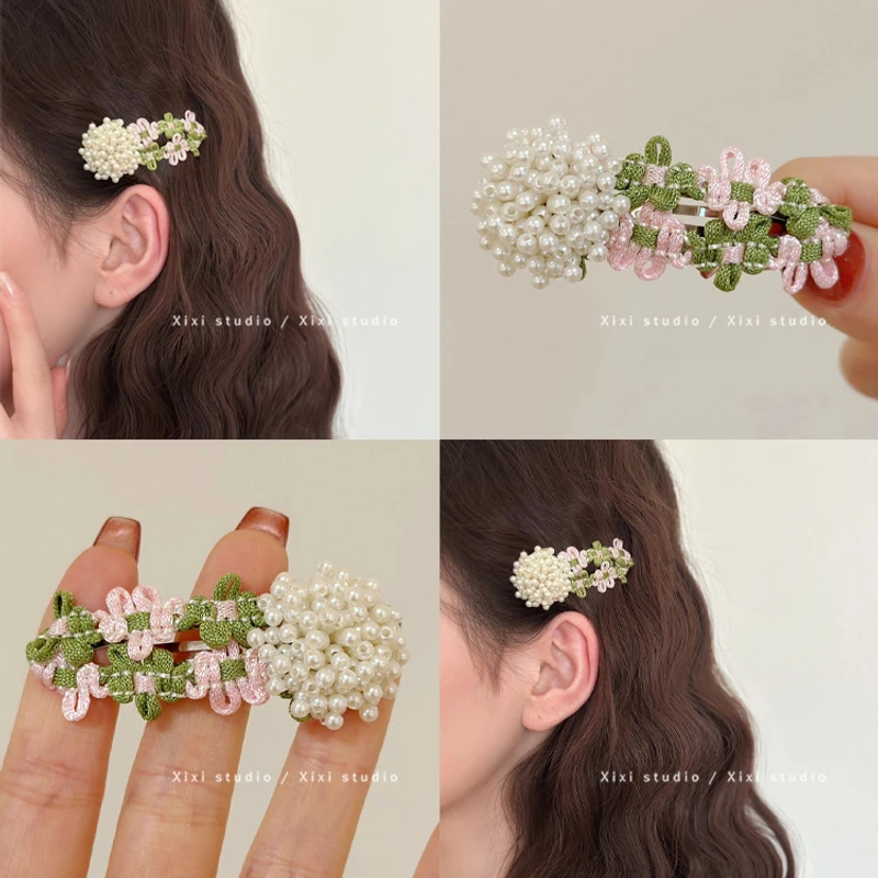 漫枝繁花!小众刘海夹!甜美碎发夹复古发夹子头饰盘发器气质边夹